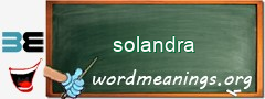 WordMeaning blackboard for solandra